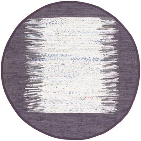 Safavieh Montauk Hand Woven Round Rug- Ivory - Purple- 4 x 4 ft. MTK711M-4R